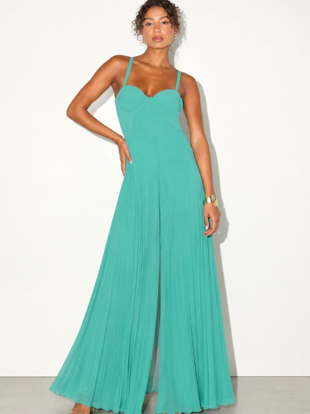 LULU's Sexy Chic Sophisticated Wedding Elegant Bustier Resort Vacation Jumpsuit